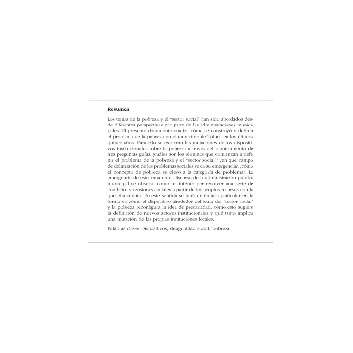 Desigualdad, "sector social" y pobreza: genealogía...