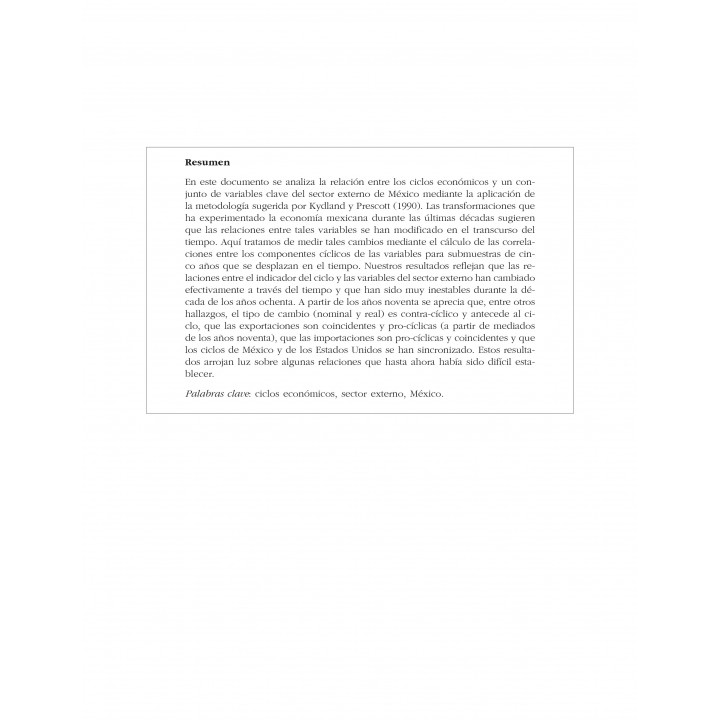 Ciclos económicos y sector externo en México: evidencia...