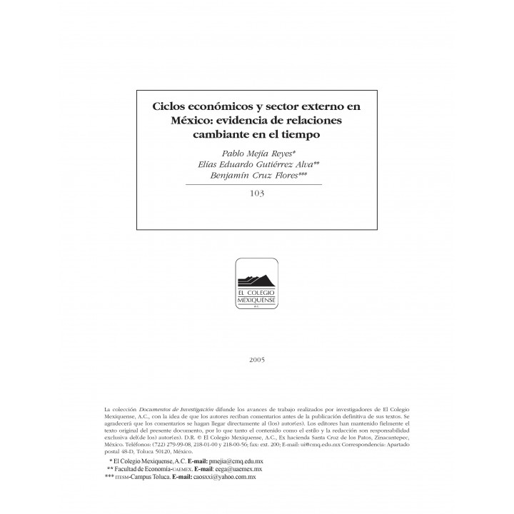 Ciclos económicos y sector externo en México: evidencia...