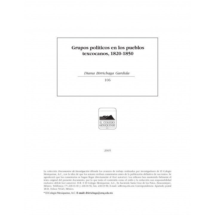 Grupos políticos en los pueblos texcocanos 1820-1850