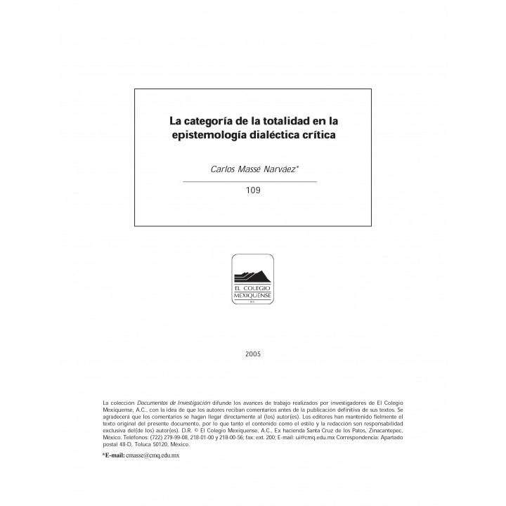 La categoría de totalidad en la epistemología dialéctica critica