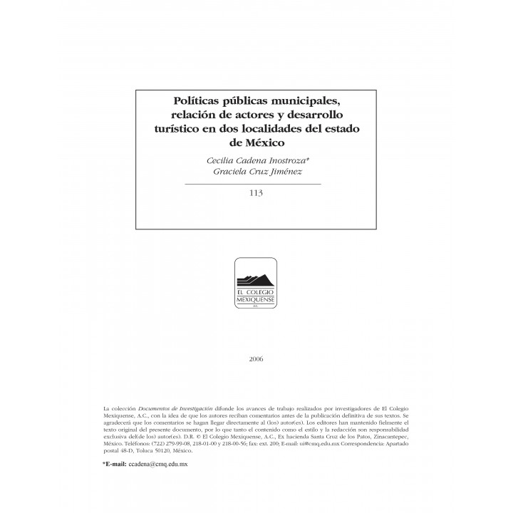 Políticas públicas municipales, relación de actores y desarrollo turístico en dos localidades del estado de México