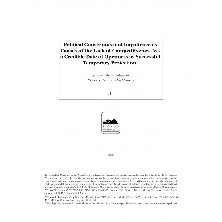 Political Constraints and Impatience as Causes of the Lack...