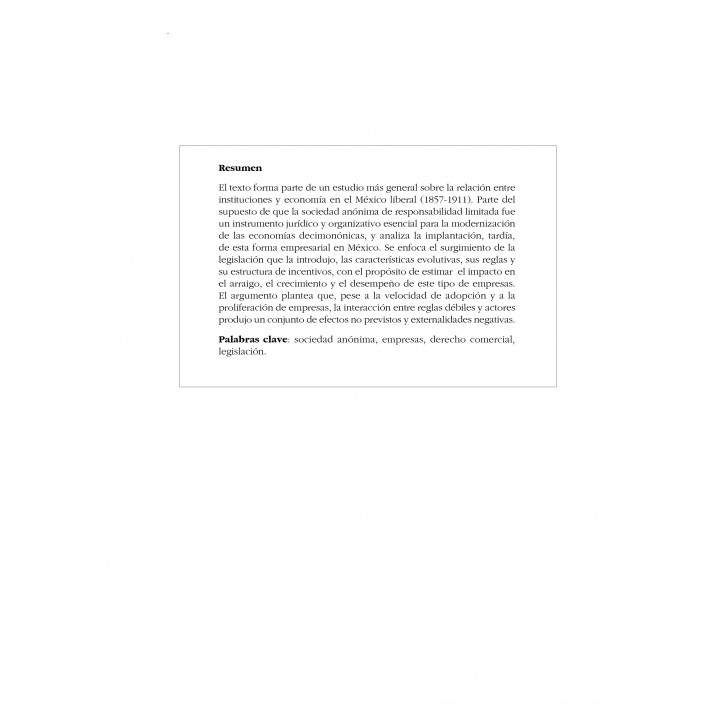 Sistema legal y sociedades anónimas en México, 1854-1917