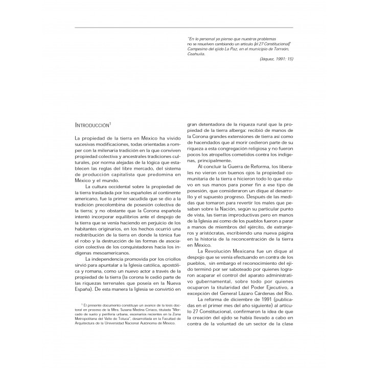 La Reforma al Artículo 27 Constitucional y el Fin de la...