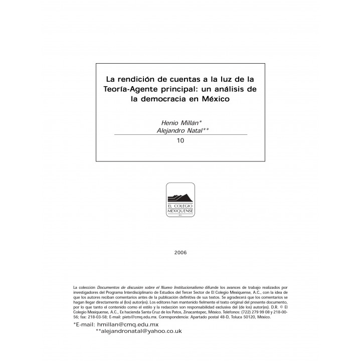 DOCUMENTOS NUEVO INSTITUCIONALISMO NÚM. 10 LA ...