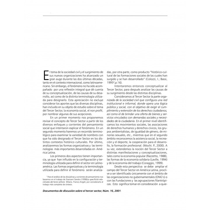 Las organizaciones de la sociedad civil y las ciencias sociales.