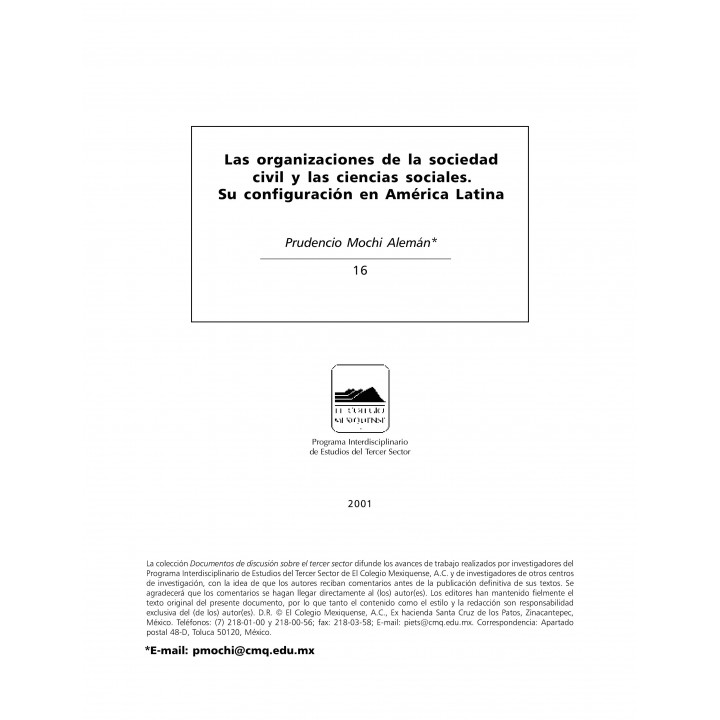 Las organizaciones de la sociedad civil y las ciencias sociales.