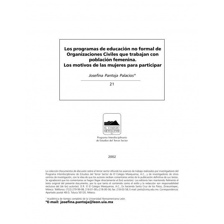Los programas de educación no formal de Organizaciones Civiles..