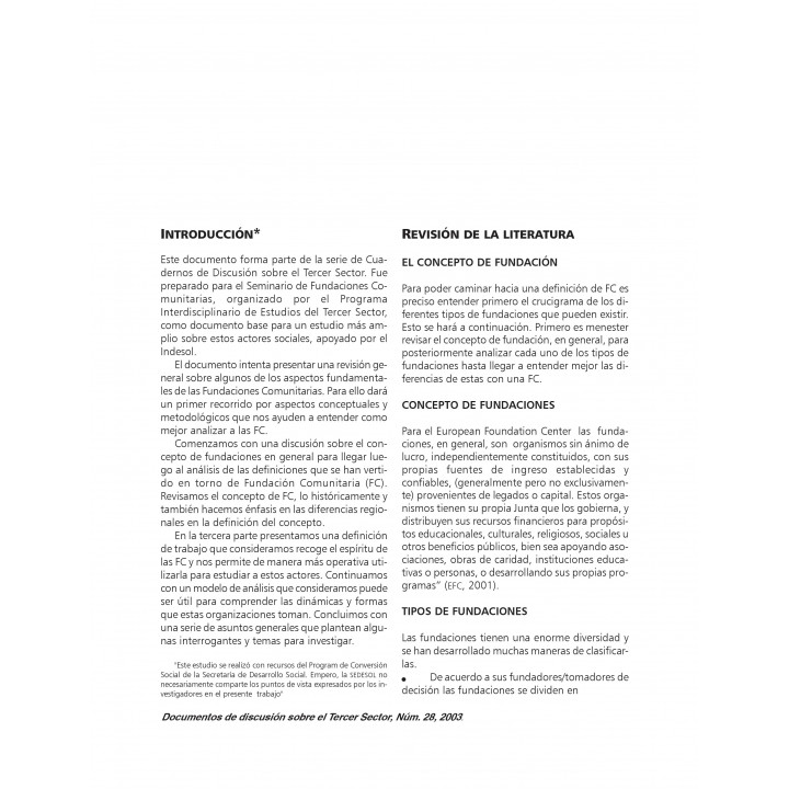 Conceptualización y discusiones en torno de las fundaciones...