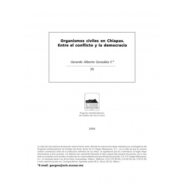 Organismos civiles en chiapas. Entre el conflicto y la...