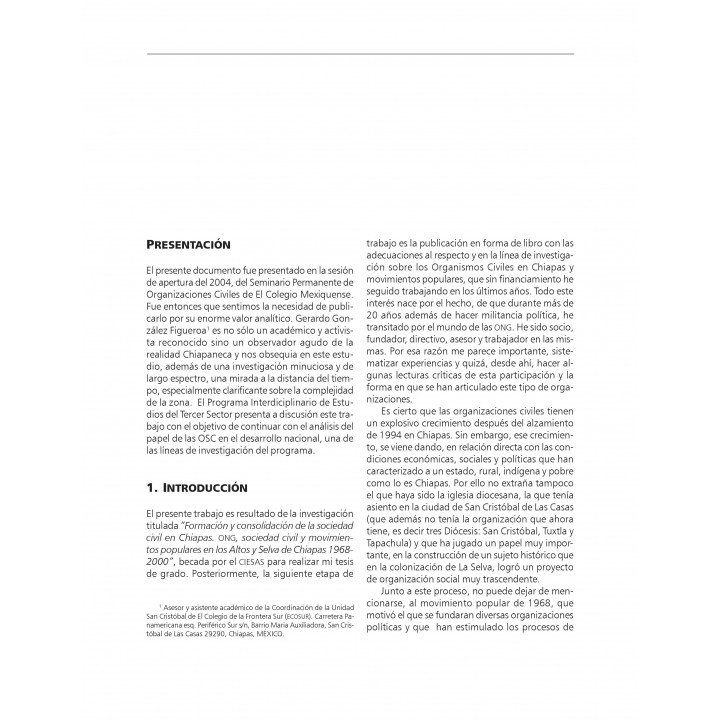 Organismos civiles en chiapas. Entre el conflicto y la...