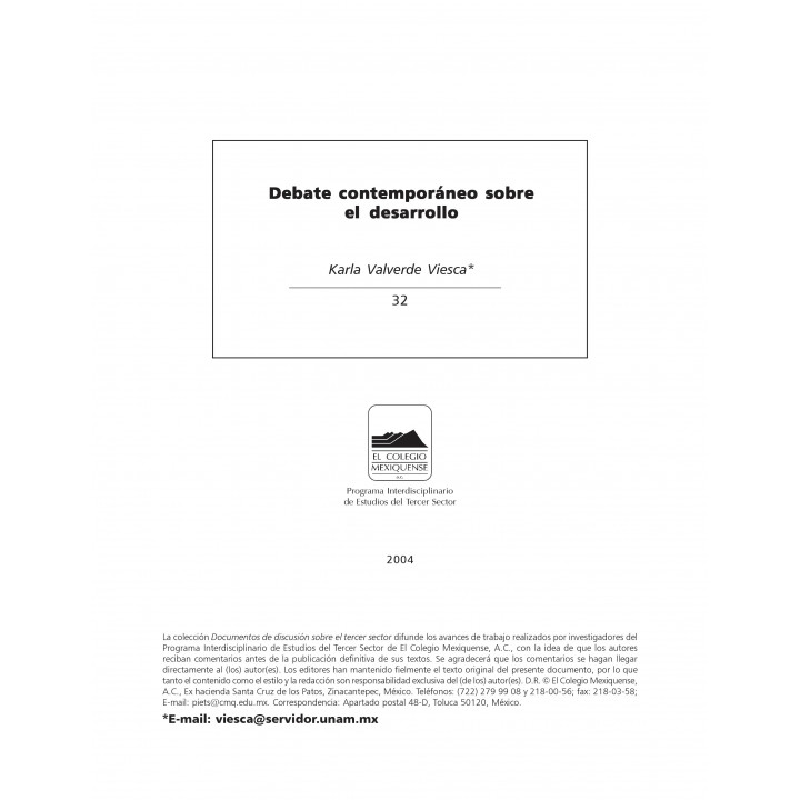 Debate contemporáneo sobre el desarrollo