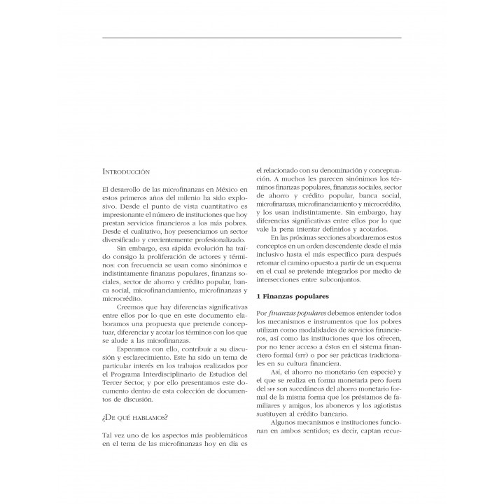 Instituciones e instrumentos de las microfinanzas en México...