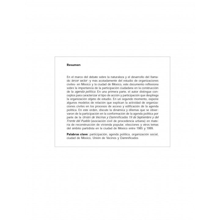 Sociedad civil y agenda de gobierno: el caso de la unión...