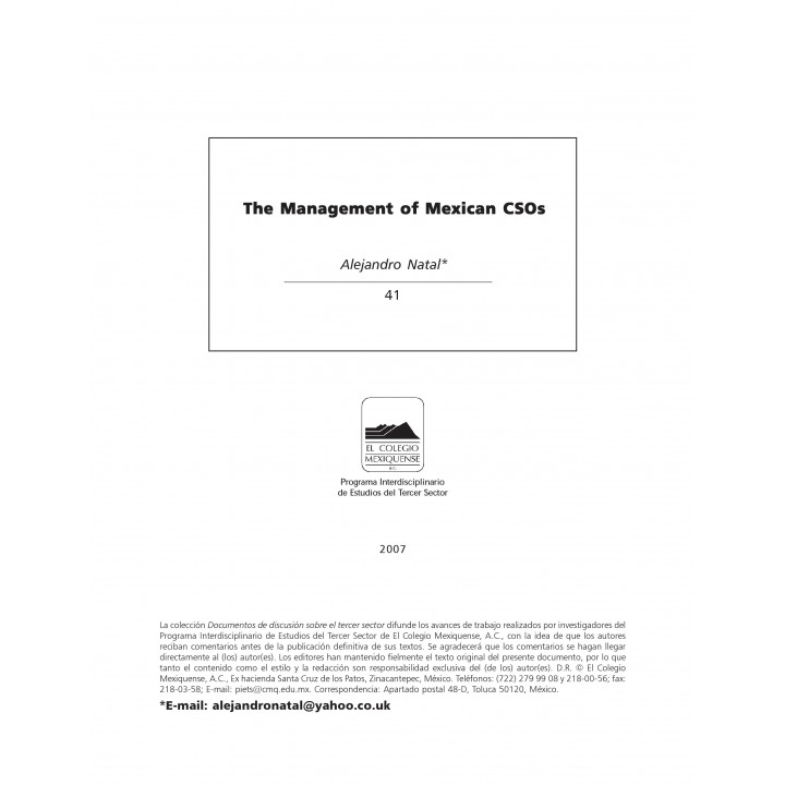 The Management of Mexican CSOs