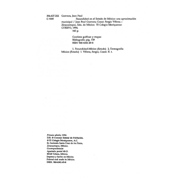 Fecundidad en el Estado de México: una aproximación ...