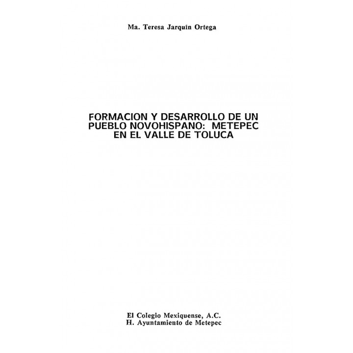 Formación y desarrollo de un pueblo novohispano: Metepec ...