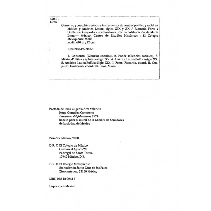 Consenso y coacción. Estado e instrumentos de control...