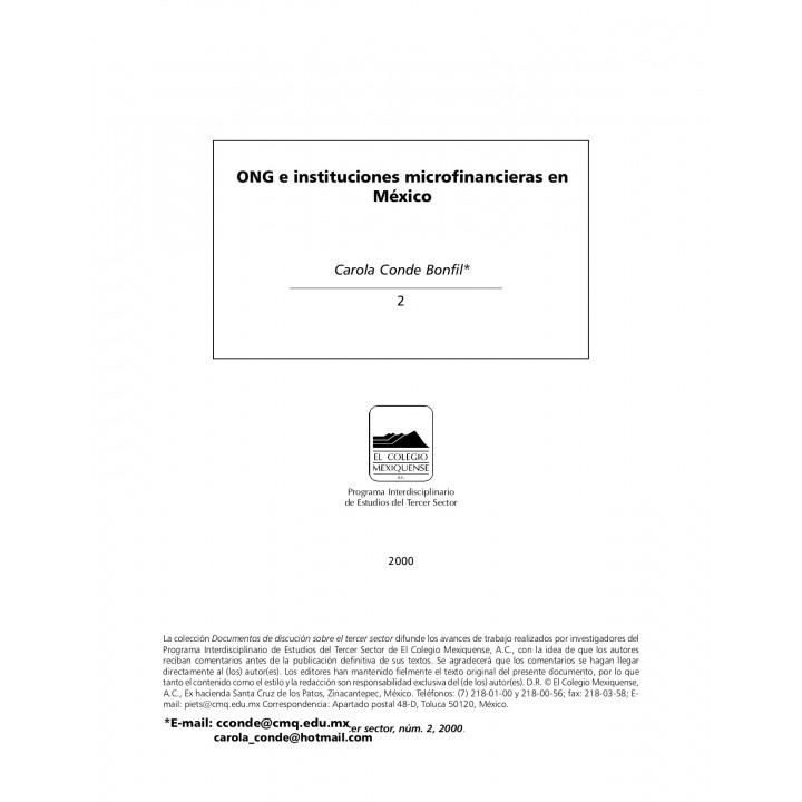 ONG e instituciones microfinancieras en México