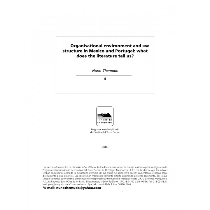 Organizational environment and ngo structure in Mexico and Portugal: what does the literature tell us?