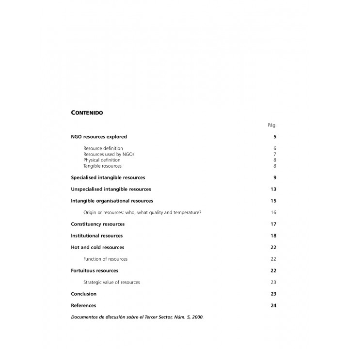 NGOs and resources: getting a closer grip on a complex area