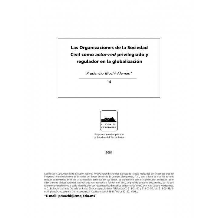 Las organizaciones de la Sociedad Civil como actor-red privilegiado y regulador en la globalización