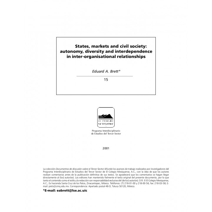 States, markets and civil society: autonomy, diversity and interdependence in inter-organisational relationships