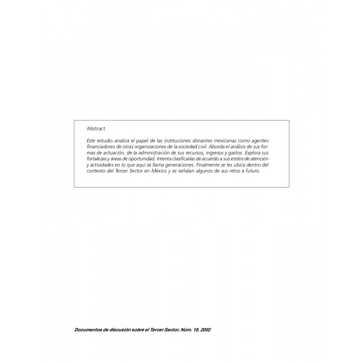 Las instituciones donantes mexicanas. Mitos y realidades (Primera Parte)