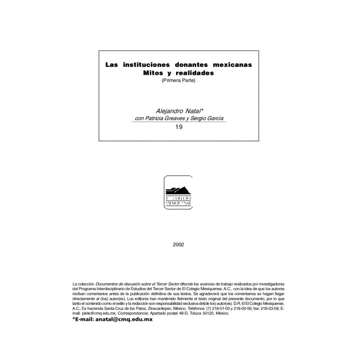 Las instituciones donantes mexicanas. Mitos y realidades (Primera Parte)