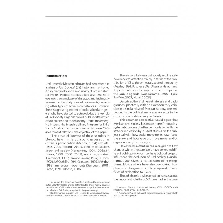 Brief revision of Government-CSO relations in Mexico