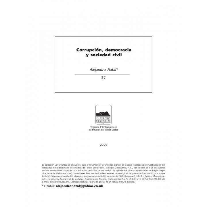 Corrupción, democracia y sociedad civil