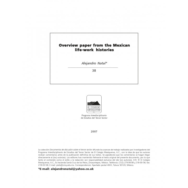 Overview paper from the Mexican life-work histories