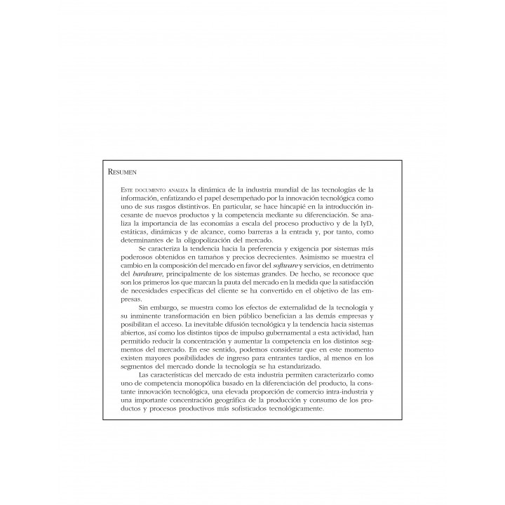 Cambio tecnológico y competencia monopólica en la industria...