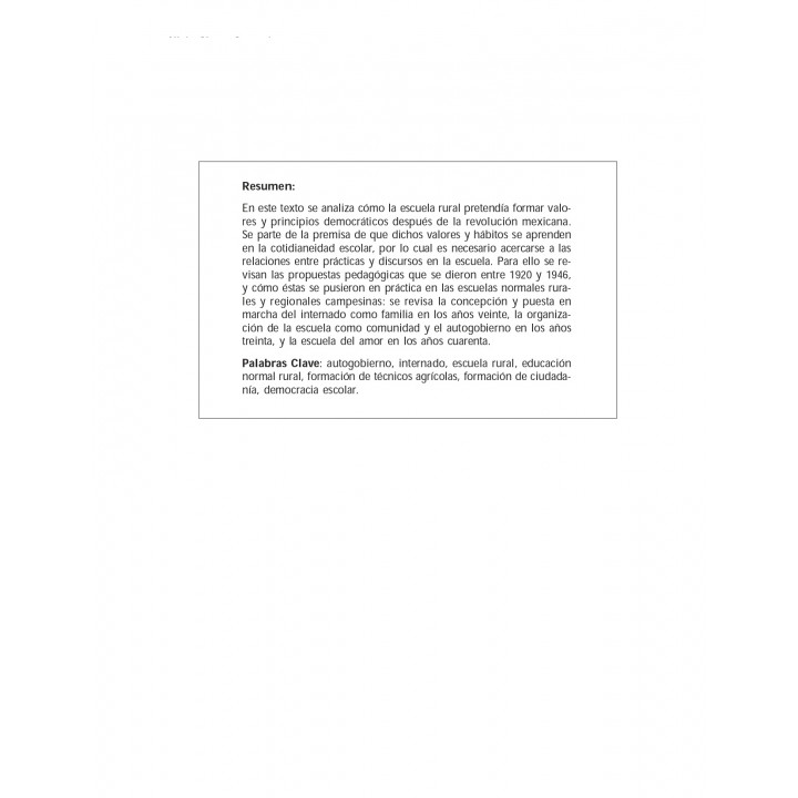 Escuela, ciudadanía y democracia: la formación de maestros rurales y técnicos agrícolas, 1920-1946