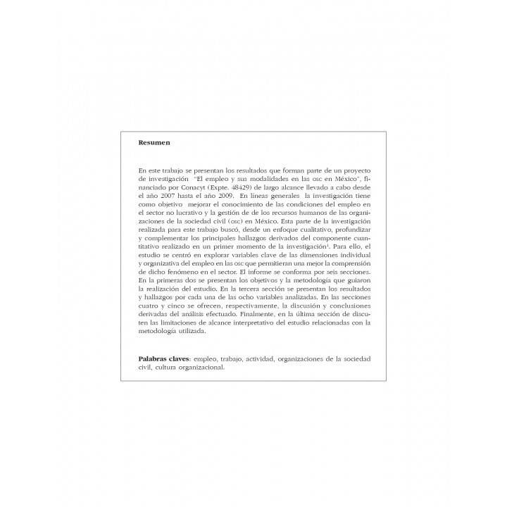 Una aproximación cualitativa sobre el empleo y sus modalidades en las organizaciones de la sociedad civil en México