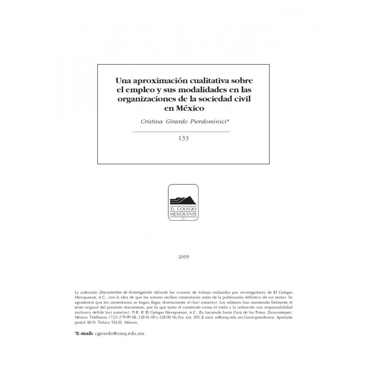 Una aproximación cualitativa sobre el empleo y sus modalidades en las organizaciones de la sociedad civil en México