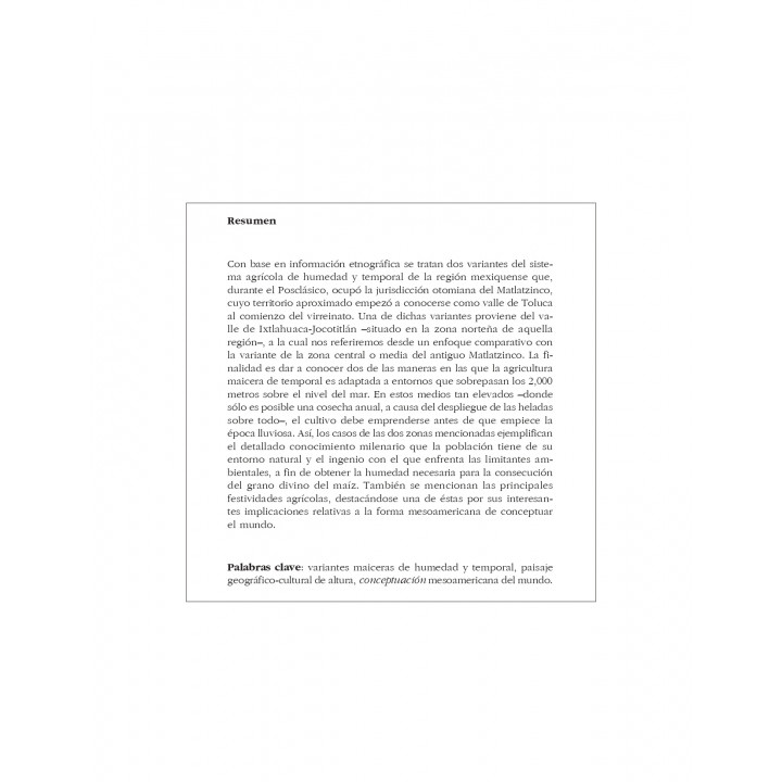 Agricultura y rituales del tiempo en el Valle de Ixtlahuaca-Jocotitlán, Estado de México