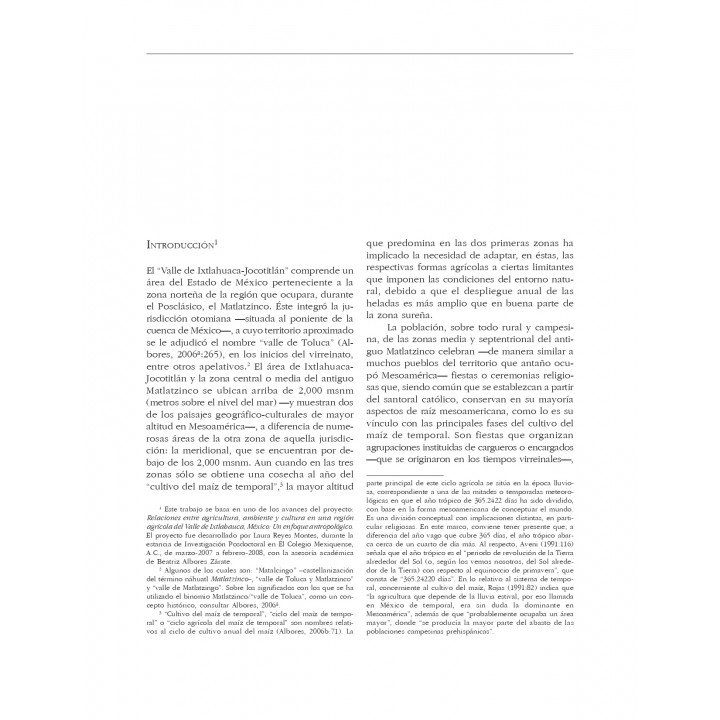 Agricultura y rituales del tiempo en el Valle de Ixtlahuaca-Jocotitlán, Estado de México