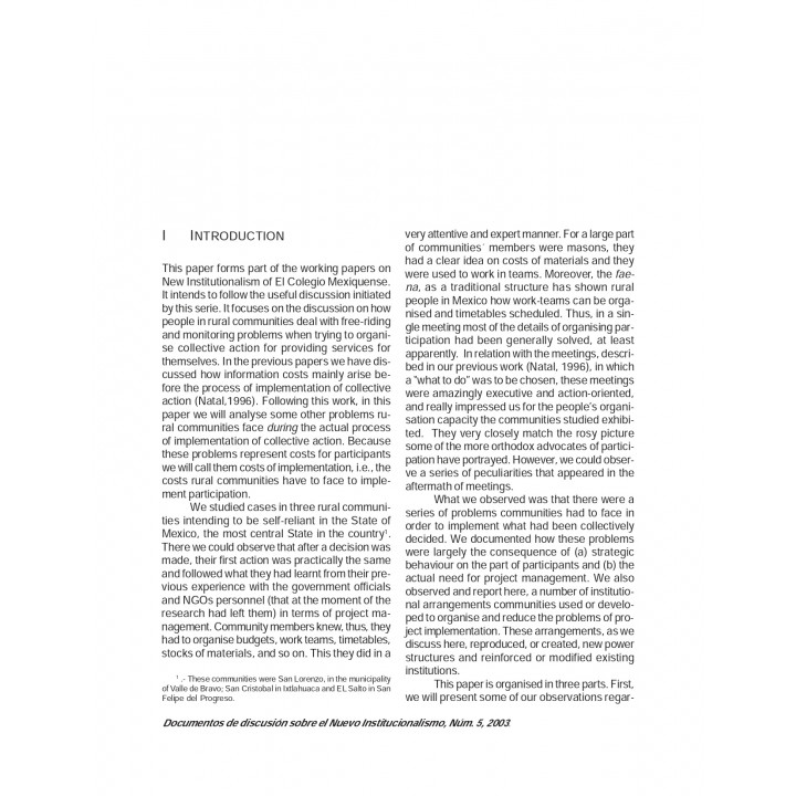 FREE-RIDING AND MONITORING PROBLEMS IN RURAL VILLAGE