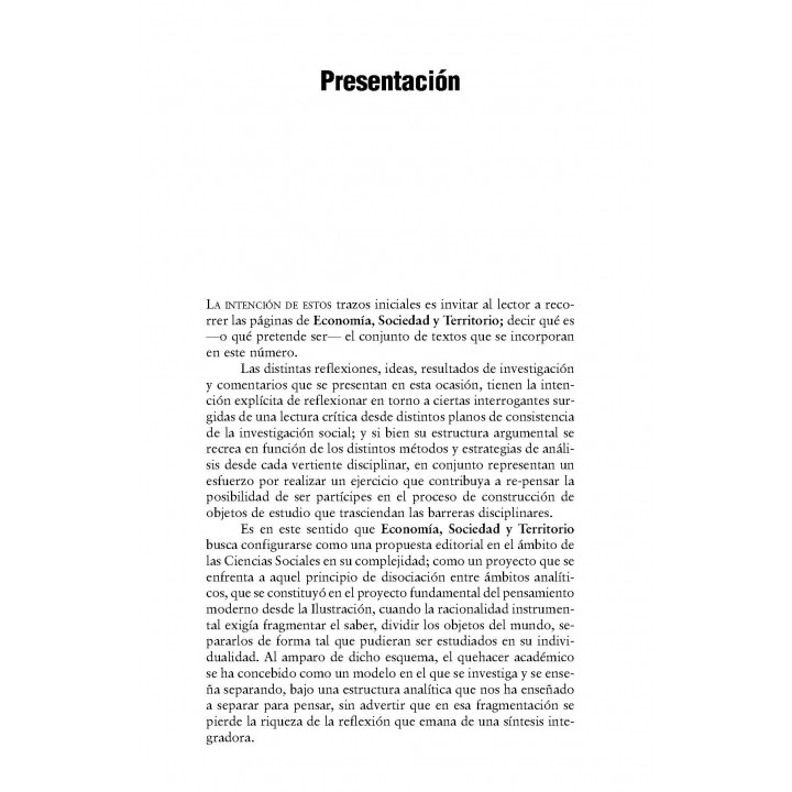 Economía, Sociedad y Territorio, Vol II, Num 8, julio-diciembre 2000
