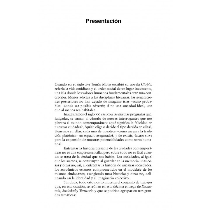 Economía, Sociedad y Territorio, Vol III, Num 10, julio-diciembre 2001