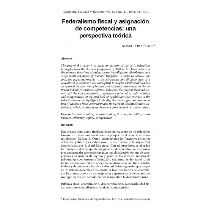 Economía, Sociedad y Territorio, Vol III, Num 11, enero-junio 2002