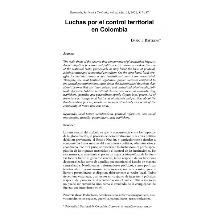 Economía, Sociedad y Territorio, Vol III, julio-diciembre 2002