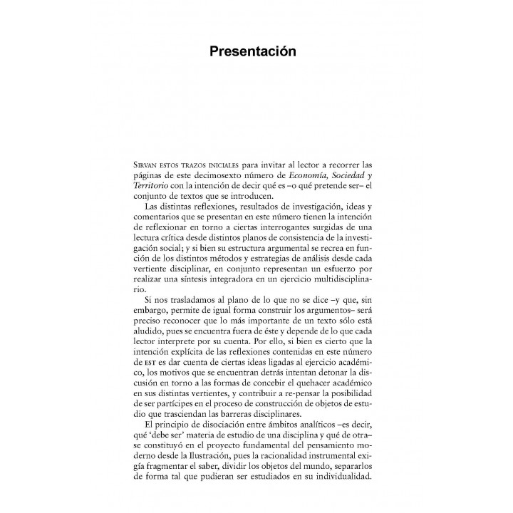 Economía, Sociedad y Territorio, Vol. IV, núm. 16, julio-diciembre de 2004