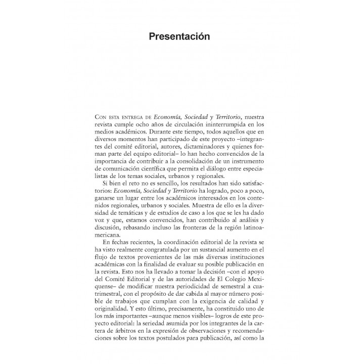 Economía, Sociedad y Territorio, Vol. V, núm. 18, mayo-agosto de 2005