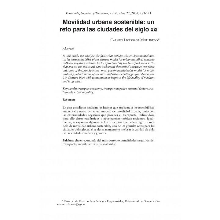 Economía, Sociedad y Territorio, Vol. VI, Núm. 22, Septiembre-Diciembre 2006