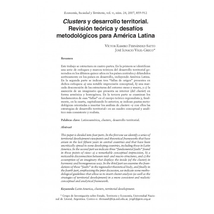 Economía, Sociedad y Territorio, Vol. VII, núm. 24, mayo-agosto de 2007