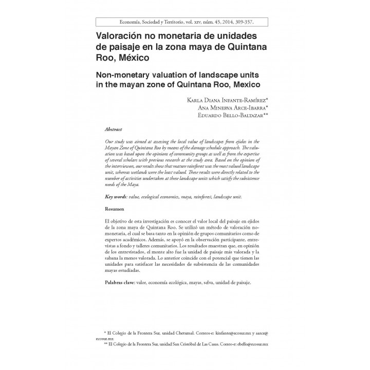 Economía, Sociedad y Territorio. Vol. XIV, núm. 45, mayo-agosto de 2014