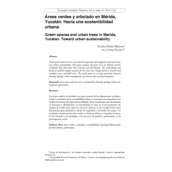Economía, Sociedad y Territorio. Vol. XV, núm. 47, enero-abril de 2015